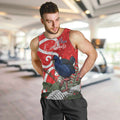 Personalized New Zealand Pukeko Christmas Men Tank Top Meri Kirihimete Taniko Ponga Koru Red - Aussie Hoodie