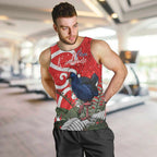 Personalized New Zealand Pukeko Christmas Men Tank Top Meri Kirihimete Taniko Ponga Koru Red - Aussie Hoodie