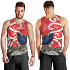 Personalized New Zealand Pukeko Christmas Men Tank Top Meri Kirihimete Taniko Ponga Koru Red - Aussie Hoodie