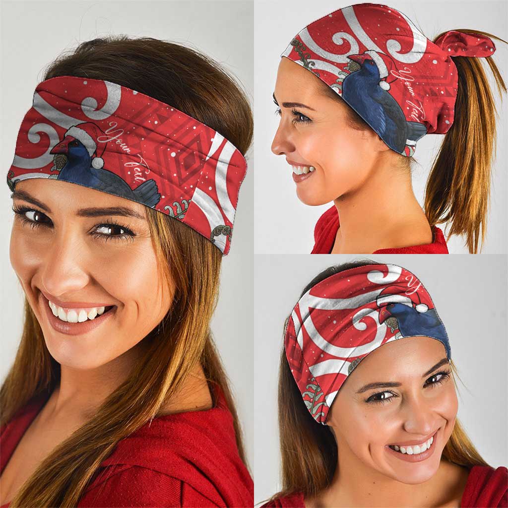 Personalized New Zealand Pukeko Christmas Neck Gaiter Meri Kirihimete Taniko Ponga Koru Red - Aussie Hoodie