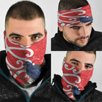 Personalized New Zealand Pukeko Christmas Neck Gaiter Meri Kirihimete Taniko Ponga Koru Red - Aussie Hoodie