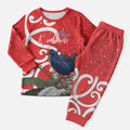 Personalized New Zealand Pukeko Christmas Pajama Set Meri Kirihimete Taniko Ponga Koru Red - Aussie Hoodie