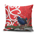 Personalized New Zealand Pukeko Christmas Pillow Cover Meri Kirihimete Taniko Ponga Koru Red - Aussie Hoodie