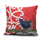 Personalized New Zealand Pukeko Christmas Pillow Cover Meri Kirihimete Taniko Ponga Koru Red - Aussie Hoodie