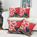 Personalized New Zealand Pukeko Christmas Pillow Cover Meri Kirihimete Taniko Ponga Koru Red - Aussie Hoodie
