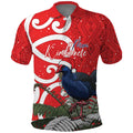 Personalized New Zealand Pukeko Christmas Polo Shirt Meri Kirihimete Taniko Ponga Koru Red - Aussie Hoodie