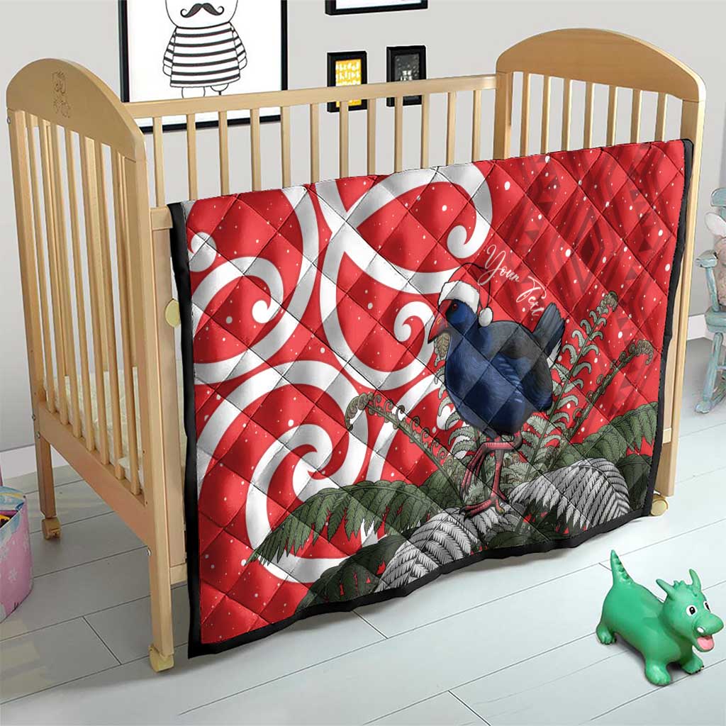 Personalized New Zealand Pukeko Christmas Quilt Meri Kirihimete Taniko Ponga Koru Red - Aussie Hoodie