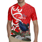 Personalized New Zealand Pukeko Christmas Rugby Jersey Meri Kirihimete Taniko Ponga Koru Red - Aussie Hoodie
