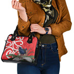 Personalized New Zealand Pukeko Christmas Shoulder Handbag Meri Kirihimete Taniko Ponga Koru Red - Aussie Hoodie