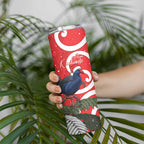 Personalized New Zealand Pukeko Christmas Skinny Tumbler Meri Kirihimete Taniko Ponga Koru Red - Aussie Hoodie