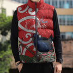 Personalized New Zealand Pukeko Christmas Sleeveless Puffer Jacket Meri Kirihimete Taniko Ponga Koru Red - Aussie Hoodie