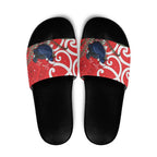 Personalized New Zealand Pukeko Christmas Slide Sandals Meri Kirihimete Taniko Ponga Koru Red - Aussie Hoodie