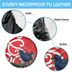 Personalized New Zealand Pukeko Christmas Spare Tire Cover Meri Kirihimete Taniko Ponga Koru Red - Aussie Hoodie