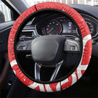 New Zealand Pukeko Christmas Steering Wheel Cover Meri Kirihimete Taniko Ponga Koru Red - Aussie Hoodie