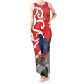 Personalized New Zealand Pukeko Christmas Tank Maxi Dress Meri Kirihimete Taniko Ponga Koru Red - Aussie Hoodie