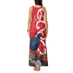 Personalized New Zealand Pukeko Christmas Tank Maxi Dress Meri Kirihimete Taniko Ponga Koru Red - Aussie Hoodie
