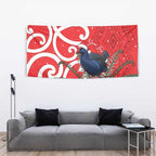 Personalized New Zealand Pukeko Christmas Tapestry Meri Kirihimete Taniko Ponga Koru Red - Aussie Hoodie