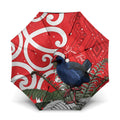 Personalized New Zealand Pukeko Christmas Umbrella Meri Kirihimete Taniko Ponga Koru Red - Aussie Hoodie