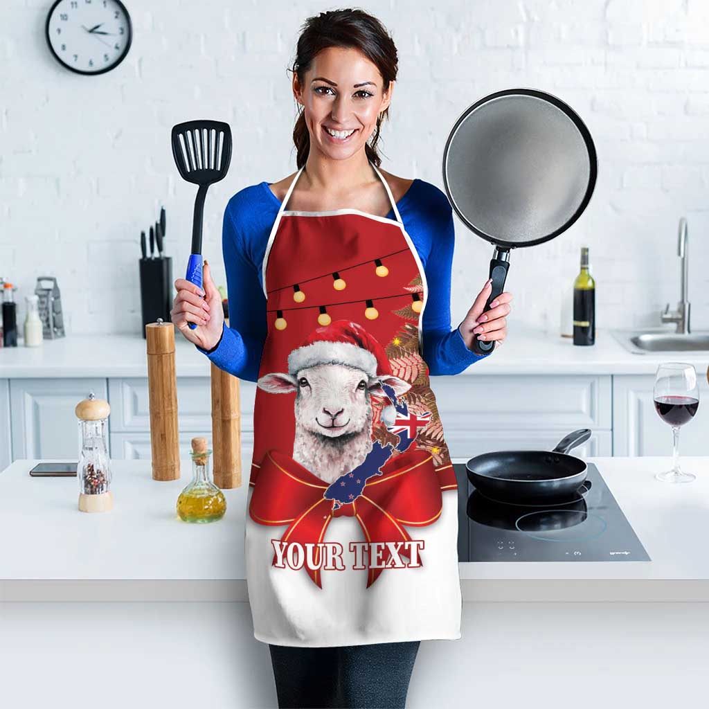 Personalized New Zealand Sheep Christmas Apron Hipi Meri Kirihimete Silver Fern Xmas Tree - Aussie Hoodie