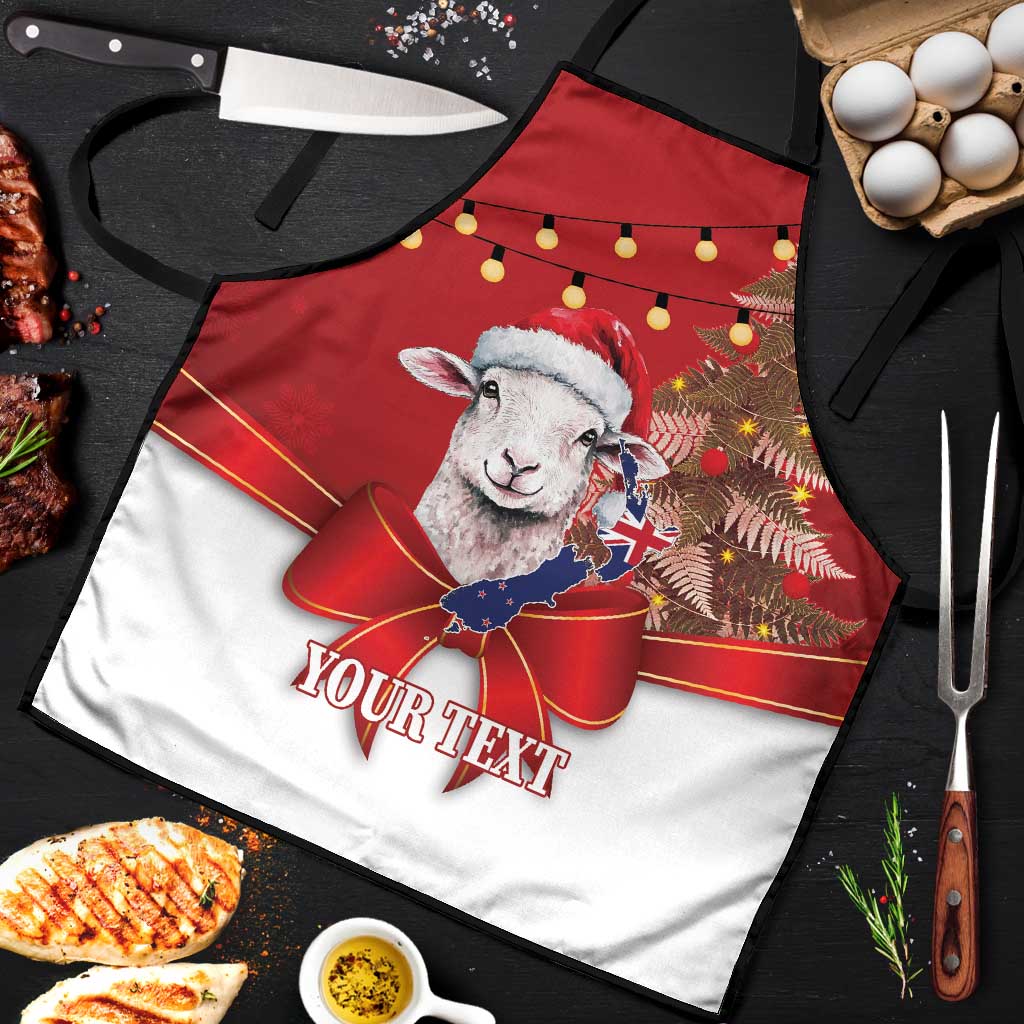 Personalized New Zealand Sheep Christmas Apron Hipi Meri Kirihimete Silver Fern Xmas Tree - Aussie Hoodie