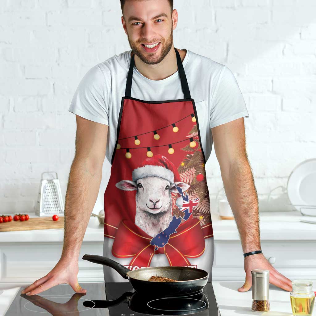 Personalized New Zealand Sheep Christmas Apron Hipi Meri Kirihimete Silver Fern Xmas Tree - Aussie Hoodie