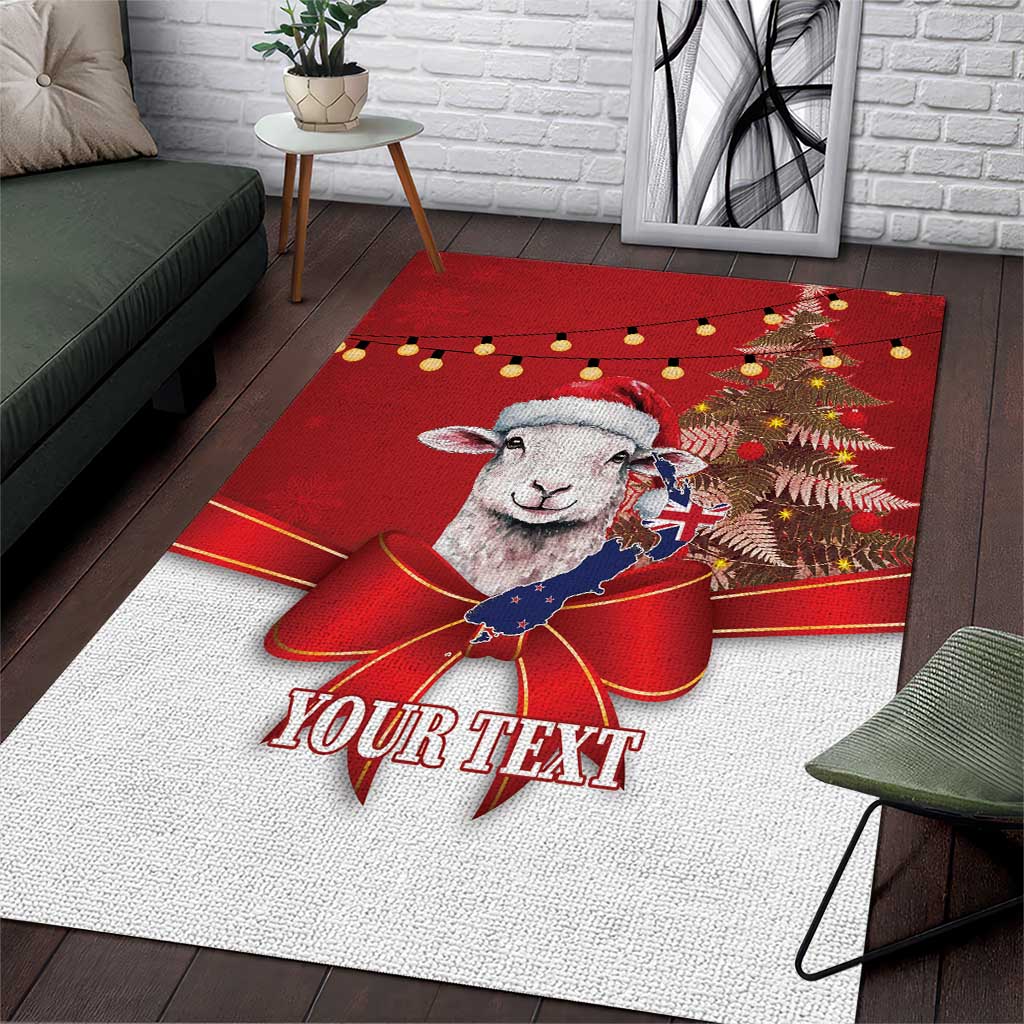 Personalized New Zealand Sheep Christmas Area Rug Hipi Meri Kirihimete Silver Fern Xmas Tree - Aussie Hoodie