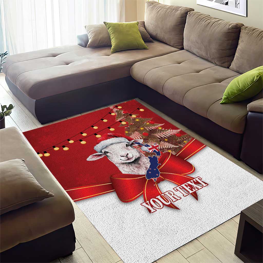 Personalized New Zealand Sheep Christmas Area Rug Hipi Meri Kirihimete Silver Fern Xmas Tree - Aussie Hoodie