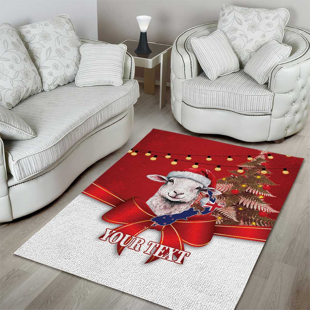 Personalized New Zealand Sheep Christmas Area Rug Hipi Meri Kirihimete Silver Fern Xmas Tree - Aussie Hoodie