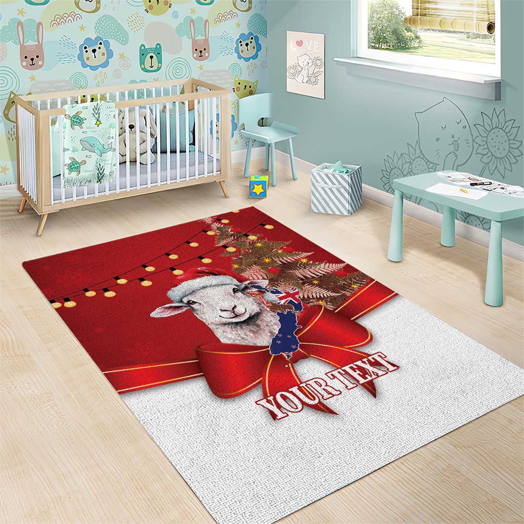 Personalized New Zealand Sheep Christmas Area Rug Hipi Meri Kirihimete Silver Fern Xmas Tree - Aussie Hoodie