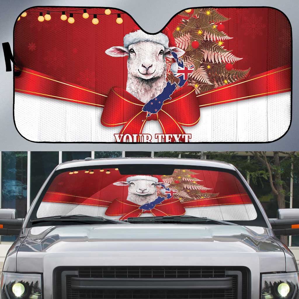 Personalized New Zealand Sheep Christmas Auto Sun Shade Hipi Meri Kirihimete Silver Fern Xmas Tree - Aussie Hoodie