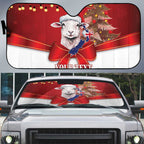 Personalized New Zealand Sheep Christmas Auto Sun Shade Hipi Meri Kirihimete Silver Fern Xmas Tree - Aussie Hoodie