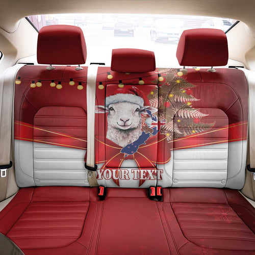 Personalized New Zealand Sheep Christmas Back Car Seat Cover Hipi Meri Kirihimete Silver Fern Xmas Tree - Aussie Hoodie