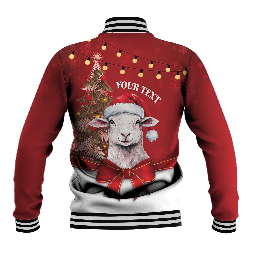 Personalized New Zealand Sheep Christmas Baseball Jacket Hipi Meri Kirihimete Silver Fern Xmas Tree - Aussie Hoodie