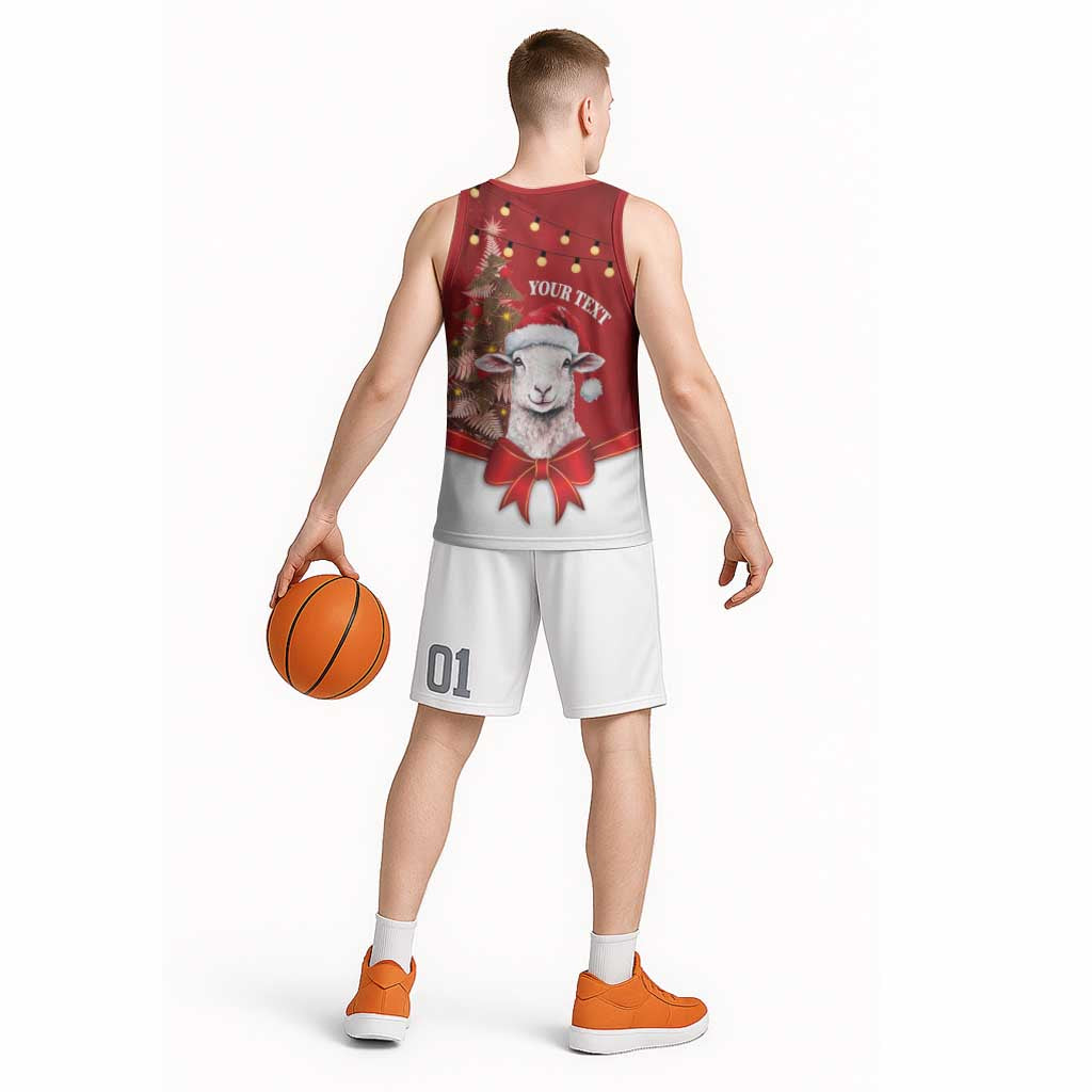 Personalized New Zealand Sheep Christmas Basketball Jersey Hipi Meri Kirihimete Silver Fern Xmas Tree - Aussie Hoodie