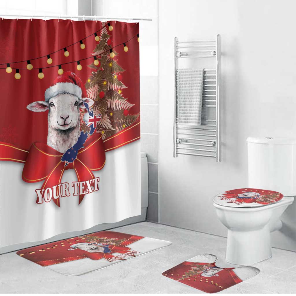 Personalized New Zealand Sheep Christmas Bathroom Set Hipi Meri Kirihimete Silver Fern Xmas Tree - Aussie Hoodie