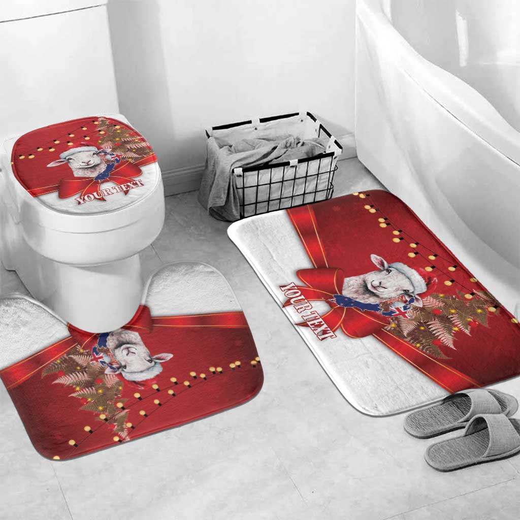Personalized New Zealand Sheep Christmas Bathroom Set Hipi Meri Kirihimete Silver Fern Xmas Tree - Aussie Hoodie