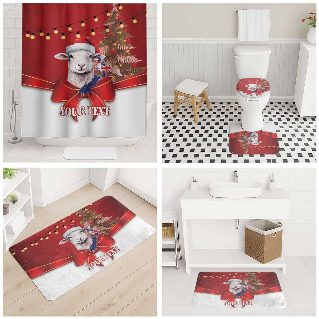 Personalized New Zealand Sheep Christmas Bathroom Set Hipi Meri Kirihimete Silver Fern Xmas Tree - Aussie Hoodie