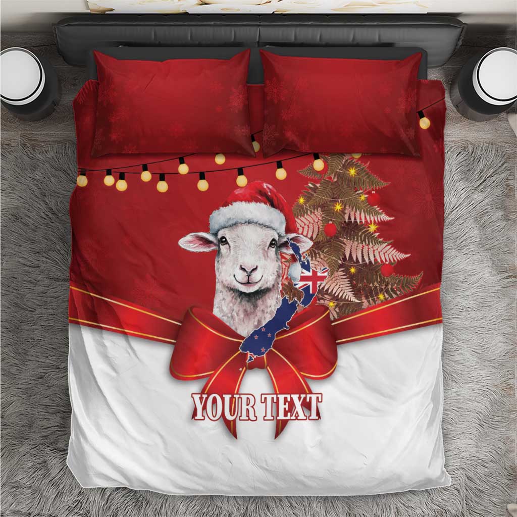 Personalized New Zealand Sheep Christmas Bedding Set Hipi Meri Kirihimete Silver Fern Xmas Tree - Aussie Hoodie
