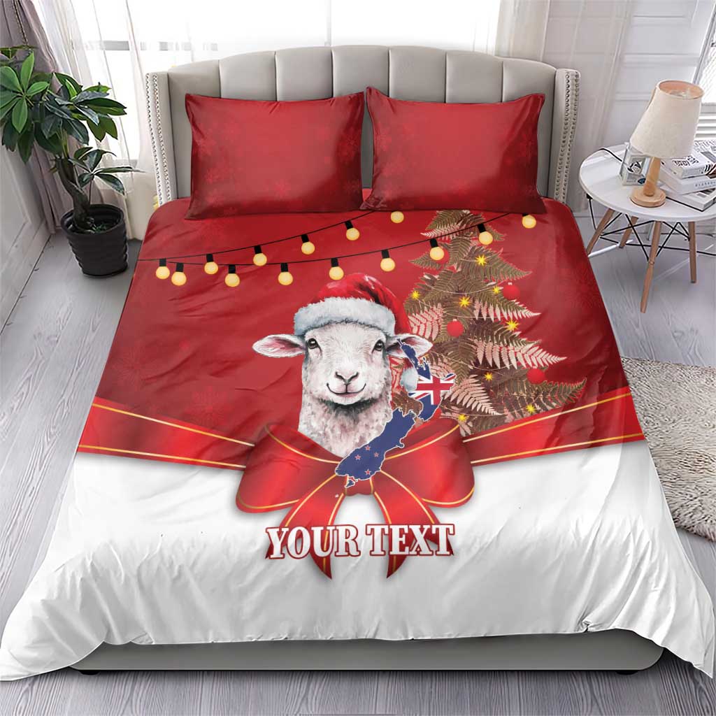 Personalized New Zealand Sheep Christmas Bedding Set Hipi Meri Kirihimete Silver Fern Xmas Tree - Aussie Hoodie