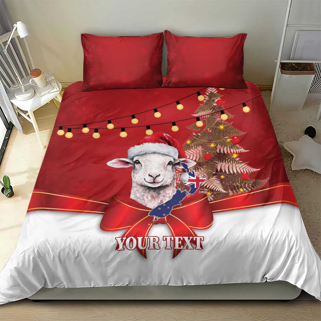 Personalized New Zealand Sheep Christmas Bedding Set Hipi Meri Kirihimete Silver Fern Xmas Tree - Aussie Hoodie