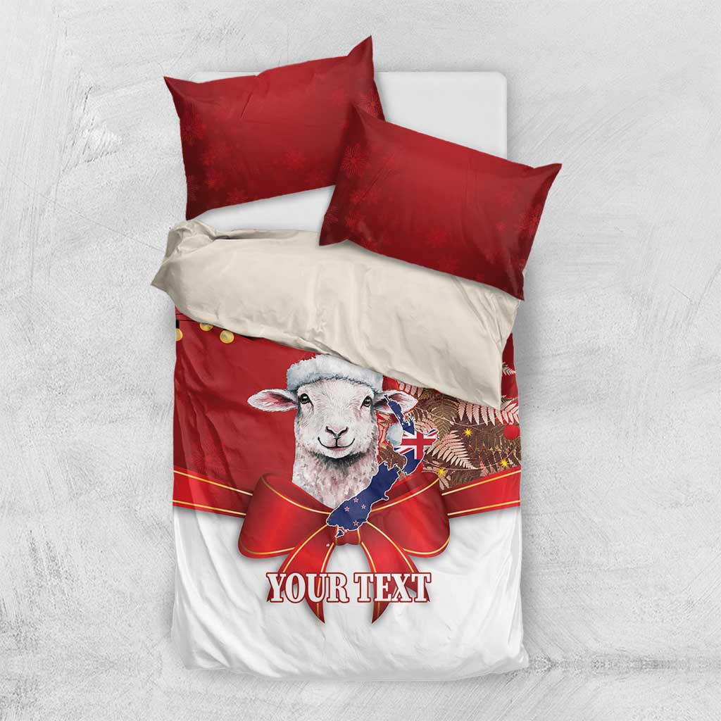 Personalized New Zealand Sheep Christmas Bedding Set Hipi Meri Kirihimete Silver Fern Xmas Tree - Aussie Hoodie