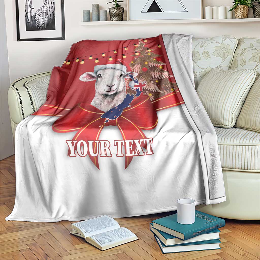 Personalized New Zealand Sheep Christmas Blanket Hipi Meri Kirihimete Silver Fern Xmas Tree - Aussie Hoodie