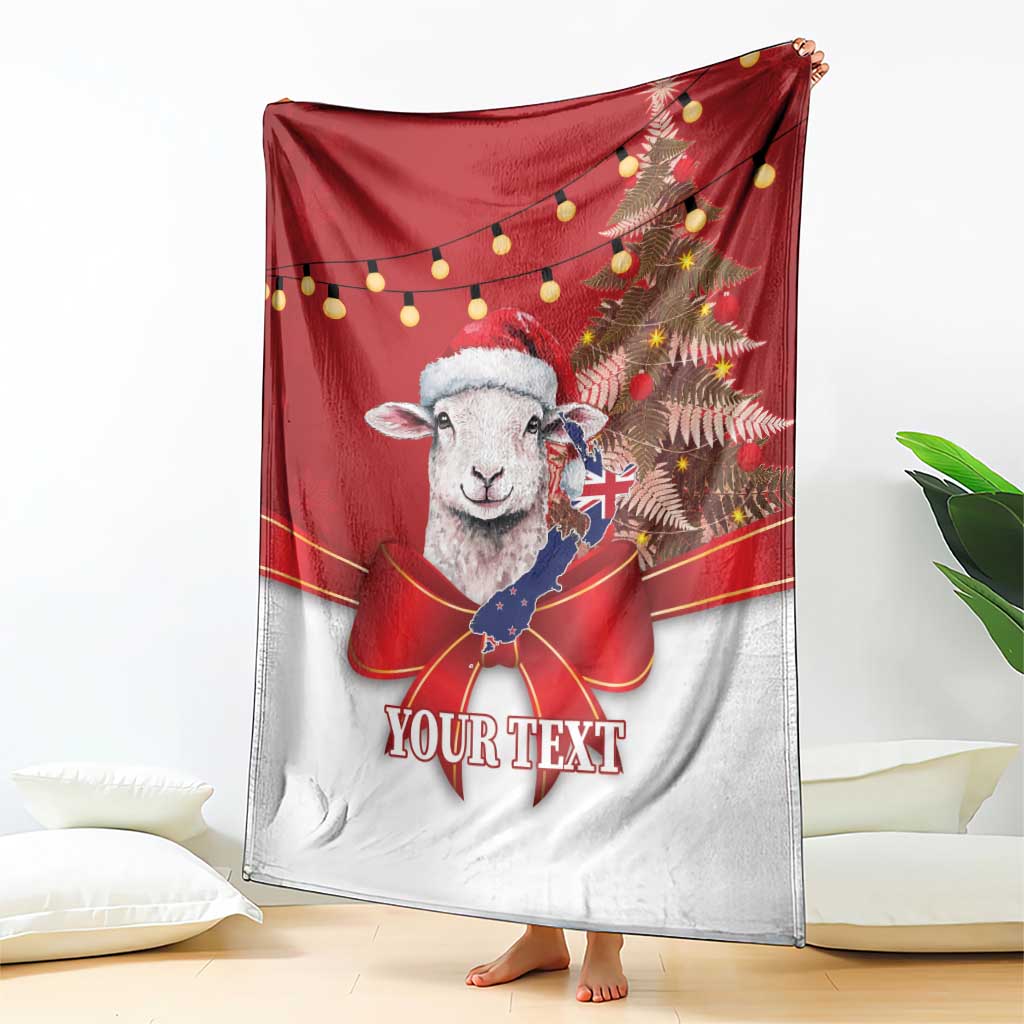 Personalized New Zealand Sheep Christmas Blanket Hipi Meri Kirihimete Silver Fern Xmas Tree - Aussie Hoodie