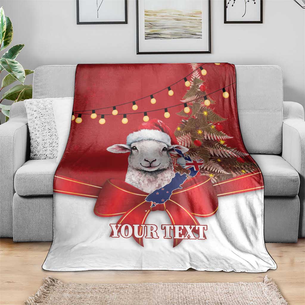 Personalized New Zealand Sheep Christmas Blanket Hipi Meri Kirihimete Silver Fern Xmas Tree - Aussie Hoodie