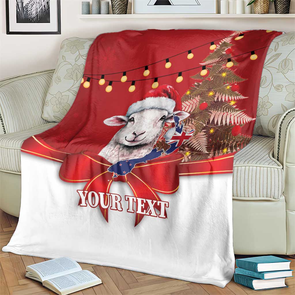 Personalized New Zealand Sheep Christmas Blanket Hipi Meri Kirihimete Silver Fern Xmas Tree - Aussie Hoodie