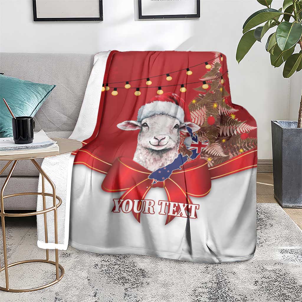 Personalized New Zealand Sheep Christmas Blanket Hipi Meri Kirihimete Silver Fern Xmas Tree - Aussie Hoodie