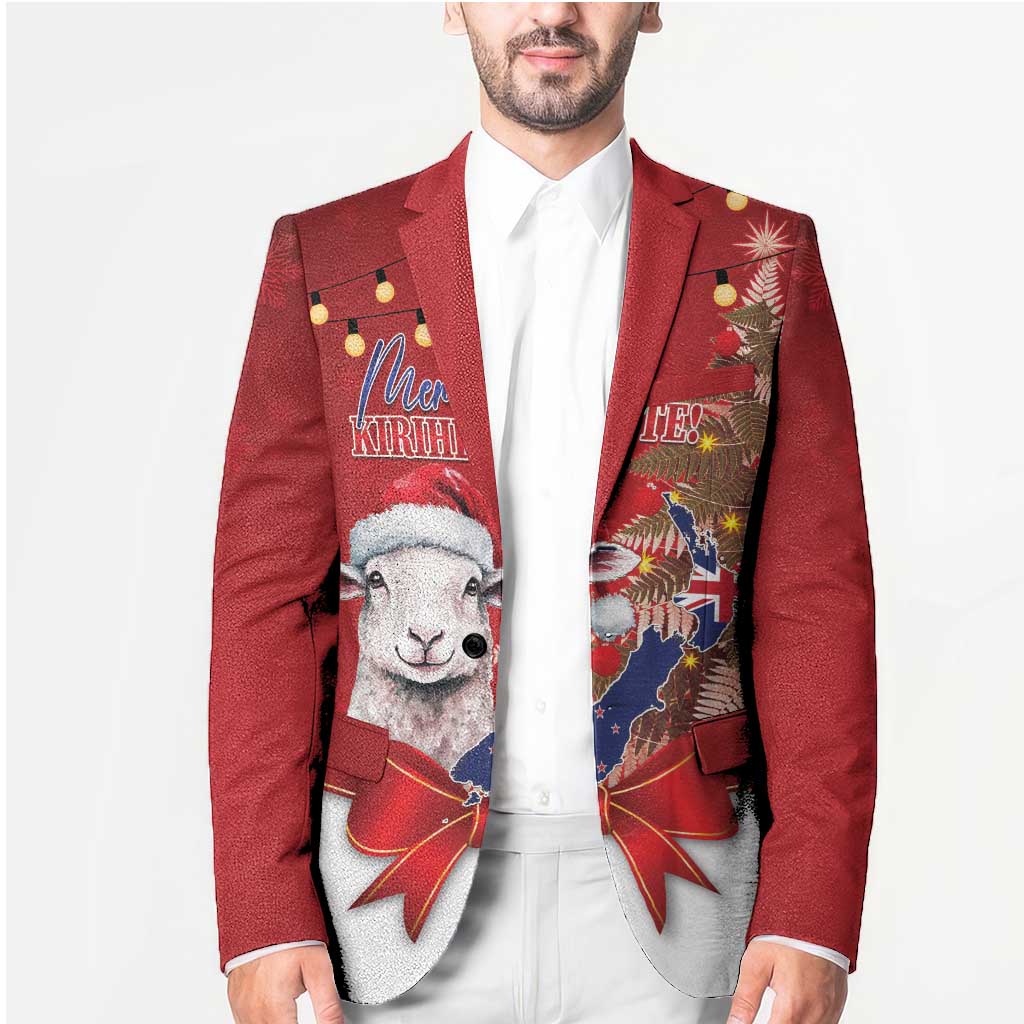 Personalized New Zealand Sheep Christmas Blazer Hipi Meri Kirihimete Silver Fern Xmas Tree - Aussie Hoodie