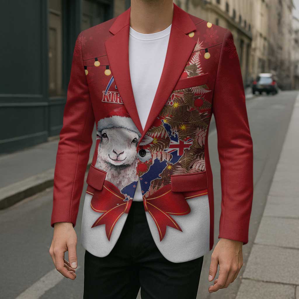 Personalized New Zealand Sheep Christmas Blazer Hipi Meri Kirihimete Silver Fern Xmas Tree - Aussie Hoodie