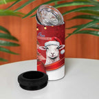 Personalized New Zealand Sheep Christmas 4 in 1 Can Cooler Tumbler Hipi Meri Kirihimete Silver Fern Xmas Tree - Aussie Hoodie
