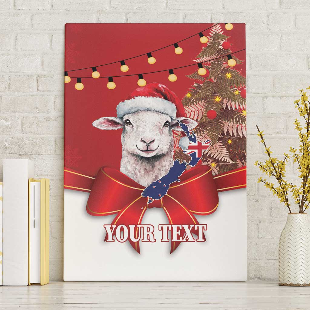 Personalized New Zealand Sheep Christmas Canvas Wall Art Hipi Meri Kirihimete Silver Fern Xmas Tree - Aussie Hoodie